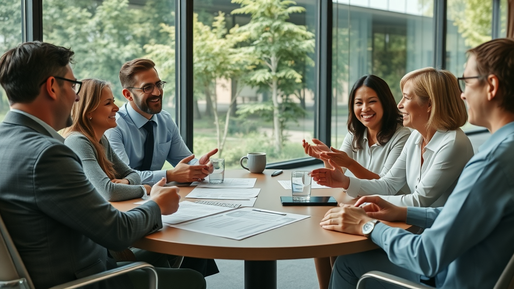 Collaborative divorce mediation attorney Woodbridge CT discussing property division at conference table