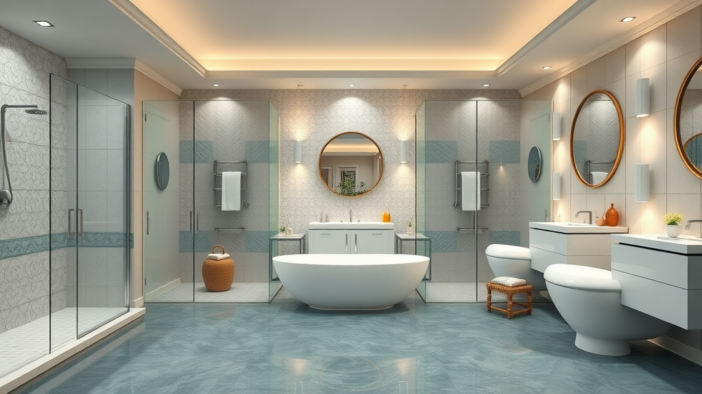 Gallery of stunning luxury bathrooms Meriden CT, showing glass showers, custom vanities, and spa-inspired features